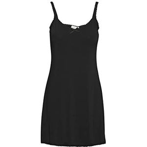 Cream Lise Underdress Jerseyjurk voor dames, onderjurk met spaghettibandjes, nachthemd, Pitch Black, XS