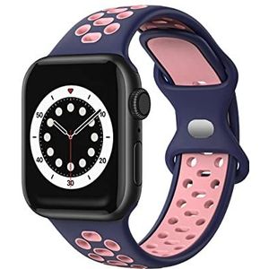Compatibel met Apple Watch Band 42 mm 44 mm 45 mm vervangende band compatibel met Apple Watch SE Series 7 6 5 4 3 2 1 (roze-blauw)