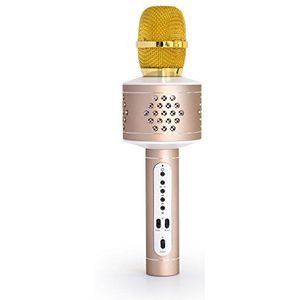 MusicMan 4611 Karaoke microfoon PRO BT-X35 (Bluetooth, compatibel met Smartphone/Apple iPhone TWS-functie) goud zilver