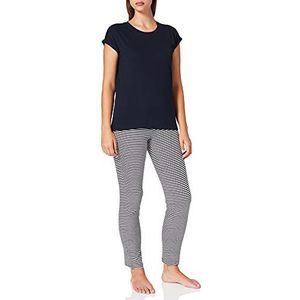 ESPRIT Jersey pyjama met gestreepte broek, Donkerblauw, 34