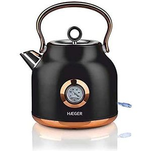 Water- en Theekoker Haeger EK-22B.024A Zwart Roestvrij Staal 2200 W 1,7 L