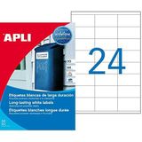 APLI 1226 - Witte weerbestendige etiketten 64,6 x 33,8 mm 20 vellen
