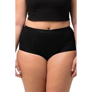 Ulla Popken Bodyforming-tailleslip voor dames, satijnen manchetten, shapewear, korsetbroek, zwart, 50-52