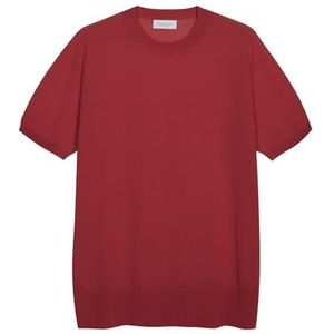 Diana Studio - T-shirt van jersey, heren, 100% lyocell, korte mouwen, casual fit, gemaakt in Italië, Rood, XL
