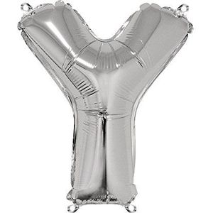 Rayher 87066606 letter Y party-/letter-/folieballon, zilver, 40 cm hoog, XXL, om te vullen met lucht, voor verjaardag, bruiloft en co