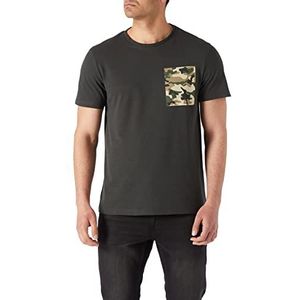 Koton Heren Regular Fit Camouflage Print T-Shirt, Kaki (895), S