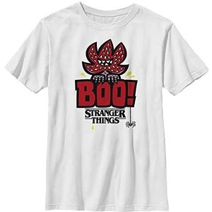 Stranger Things Unisex Kids Boo Short Sleeve T-Shirt, Wit, XS, wit, One size