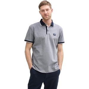 TOM TAILOR Poloshirt voor heren, 24571 - Navy White Two Tone Piqué, M