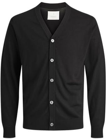 JACK & JONES Jprccmerino Gebreid V-hals cardigan, zwart, L