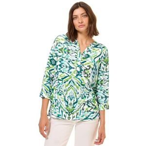 Cecil - Gedessineerde Blouse - Groen - Linnenmix