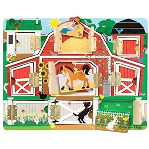 Melissa & Doug Farm voor het verstopspelen | Baby speelgoed | Puzzel | Houten puzzel | Busy board | Educatief speelgoed | Montessori speelgoed 3 jaar | Cadeau voor jongens en meisjes