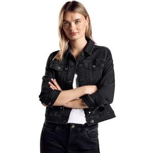 STREET ONE Dames A212093 jeansjack look, zwart washed, regular, Black Washed., Eén maat