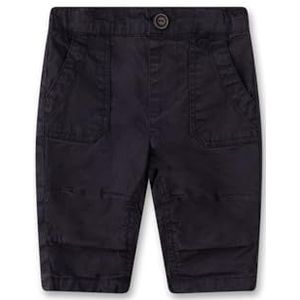 Sanetta Jongensbroek blauw | Praktische en comfortabele katoenen geweven broek voor jongens. Gevoerde broek met verstelbare tailleband en opgestikte zakken | Kinderkleding, blauw, 140 cm