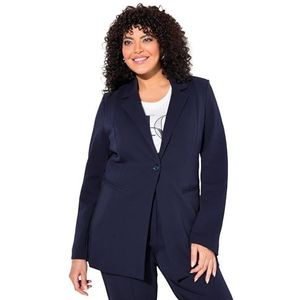 Ulla Popken Punto Di Roma, A-lijn, reverskraag, stretch blazer, marineblauw, 42-44