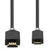 Nedis Mini HDMI - HDMI kabel - versie 1.4 (4K 30Hz) / zwart - 2 meter
