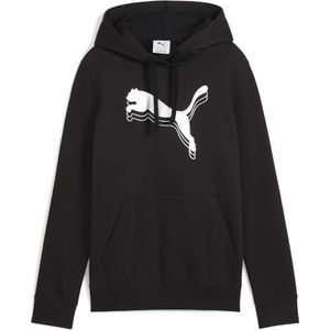 PUMA - ESS METALLIC HOODIE - Hoodie - Puma Black/Metallic Silver - Met Capuchon