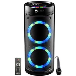 N-GEAR LPG26R Let's Go Party Bluetooth-luidspreker met karaoke-microfoon, led-disco, powerbank, vermogen 600 W (40 W RMS) LGP26R