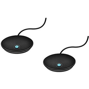 Logitech Group uitbreidingsmicrofoons, 2 x extra microfoons voor 20 vergaderdeelnemers, bluetooth, mute-schakeling, led-displays, compatibel met Group webcams, zwart