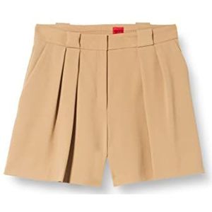HUGO Dames Harini Shorts, Licht/Pastel Brown232, 40