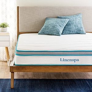 Linenspa Hybride matras, 20 cm hoge matras met traagschuim comfortschuim, H3-H4, 100 x 200 cm