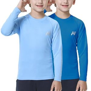 MEETWEE Kids UV Shirt Lange Mouw Zwemshirt Zwemshirt Lange SPF 50+ Zonbescherming Top Rashguard Zwemkleding Sneldrogend