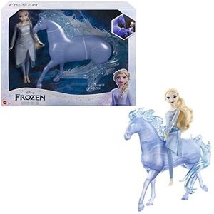 Mattel Disney Frozen speelgoed, Elsa modepop met Water Nokk figuur in de vorm van een paard, geïnspireerd op Disney's Frozen 2 HLW58