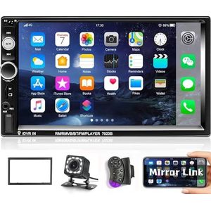 CAMECHO - 2 DIN - Autoradio - Zwart - 7 Inch Scherm, Bluetooth, USB/SD/AUX-in, FM, Achteruitrijcamera
