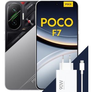 POCO F7 Smartphone, 12+256GB, Silver, Flagship Snapdragon® 8s Gen 4, 6500mAh battery, 50MP Sony camera with OIS, 6.83"" 1.5K 120Hz AMOLED display (Included power adapter)