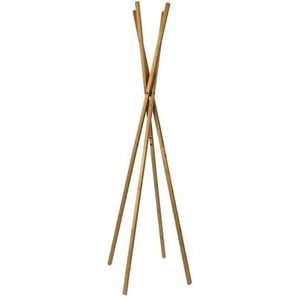 Unilux Kapstok Tipy, staande kapstok van bamboe met 4 haken