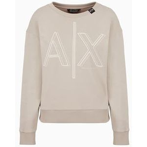 Armani Exchange Vrouwen duurzaam, bidimensionaal bedrukt logo, sweatshirt, off-road, XL, Off Road, XL