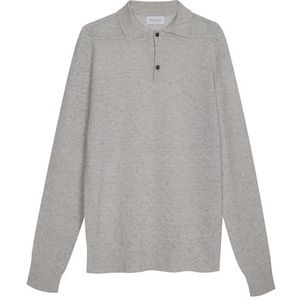 Diana Studio Poloshirt voor heren, linnen en zijde, lange mouwen, casual pasvorm, gemaakt in Italië, Beige, M