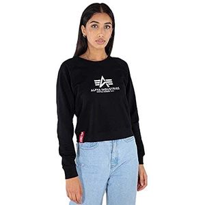 ALPHA INDUSTRIES Basic Boxy Sweater Wmn Pullover voor dames, zwart, XL