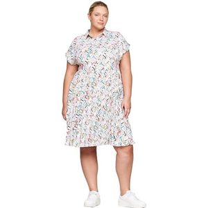 Tommy Hilfiger Dames CRV Fluid MONORAMA PLTD Polo DRS Th Multi Monogram/Calico 46, Th Multi Monogram/Calico, 72 NL