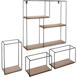 Atmosphera Wandplanken set van 4 - wandrek - wandbox - grote set wandrekjes