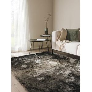 benuta Shaggy hoogpolig tapijt Whisper antraciet/grijs 80x150 cm | langpolig tapijt voor slaapkamer en woonkamer