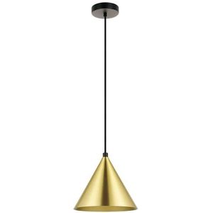 EGLO Hanglamp Narices, 1-lichts pendellamp minimalistisch, eettafellamp van metaal in mat messing, goud, zwart, lamp hangend voor woonkamer, E27 fitting