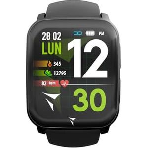 TECHMADE Smartwatch Tech Feel, ECG met één afstand, hartslag, zuurstof, sport, slaapmonitor, oproepmelding, compatibel met iOS en Android (Black Case and Strap)