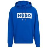 HUGO Heren Nalves Logo-print hoodie in katoenen badstof, Open Blue493, XL