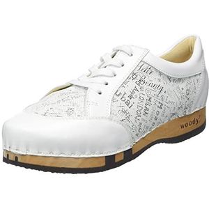 Woody Mary houten schoen voor dames, wit-woords blanco, 41 EU