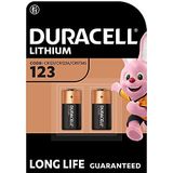 Duracell High Power Lithium 123 Batterij 3V, (CR123 / CR123A / CR17345) is geschikt voor gebruik in sensoren, smart deursloten, fotofiltsers en zaklampen, verpakking van 2