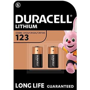 Duracell High Power Lithium 123 Batterij 3V, (CR123 / CR123A / CR17345) is geschikt voor gebruik in sensoren, smart deursloten, fotofiltsers en zaklampen, verpakking van 2