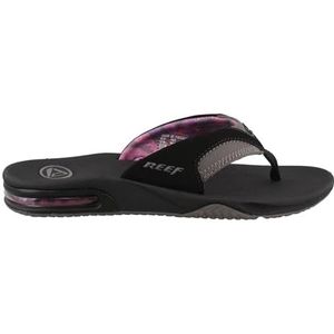 Reef - Fanning - Teenslippers - Zwart Grijs - Vegan Leer + Rubber Zool