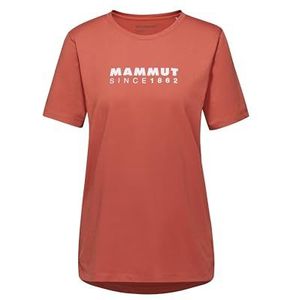 Mammut Dames T-shirt, S, oranje, sportshirt met korte mouwen, trainingsshirt, van 50% katoen, brick, S