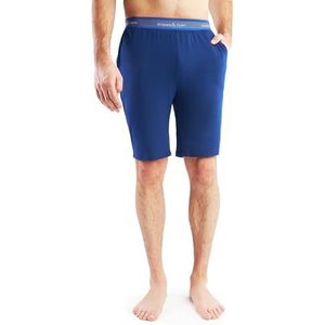 Slopes and Town Bamboo Lounge Shorts Navy Blue, blauw, M