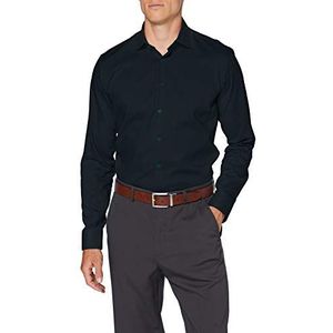 Seidensticker Heren business hemd - strijkvrij hemd met zeer smalle snit - X-Slim Fit - lange mouwen - Kent kraag - 100% katoen, groen, 39