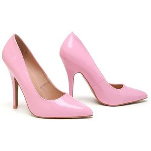 Gizelle Vrouwen Stiletto Hoge Hak Puntpompen Dames Party Clubbing Werk Hof Schoenen Maat 3-12, Roze Patent, 43 EU