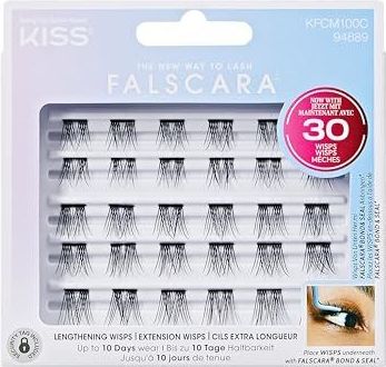 Falscara Collection Doe-het-zelf wimperverlenging, multipack, vederlichte wimpervezels, 30 wimpers van 10 tot 14 mm, natuurlijk volume
