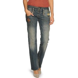 Herrlicher Dames Jeans 5003 D9903 Pitch Denim Stretch Straight Fit (rechte pijp) Normale tailleband, blauw (Aged 060), 30W x 32L