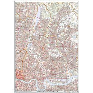 Oost-Londen - E - Postcode Wandkaart - Kunststof gecoat
