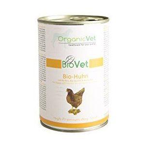 OrganicVet BioVet Natvoer voor honden, met biologische rijst, biologische courgette en biologische pompoen, verpakking van 6 stuks (6 x 400 g)